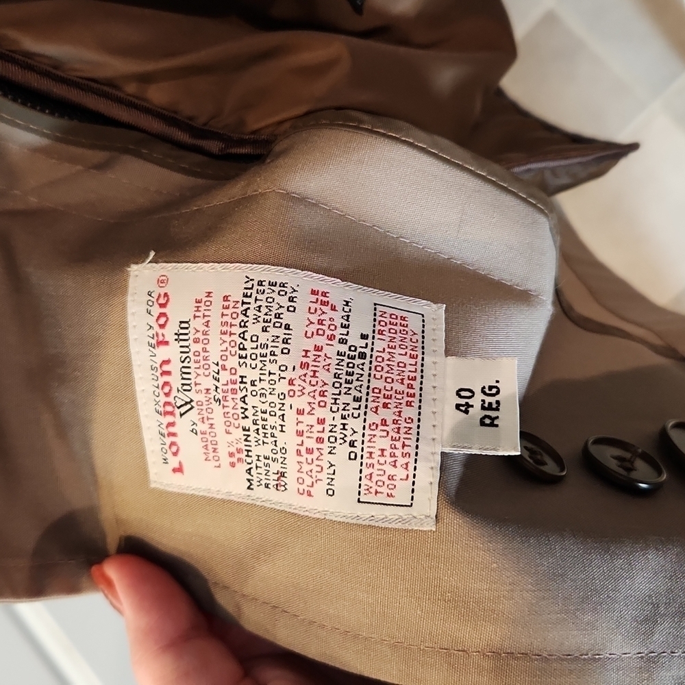 Vintage 90's London Fog Wamsutta car trench coat Thinsulate Lined - Picture 6 of 13